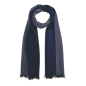 Preview: Scarf Shawl Silk Flannel Dark Blue  Light Blue